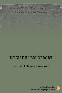 Doğu Dilleri Dergisi-Cover