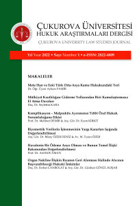 Çukurova Üniversitesi Hukuk Araştırmaları Dergisi-Cover