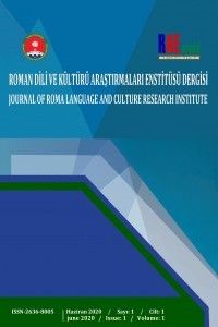 Roman Dili ve Kültürü Araştırmaları Enstitüsü Dergisi-Cover