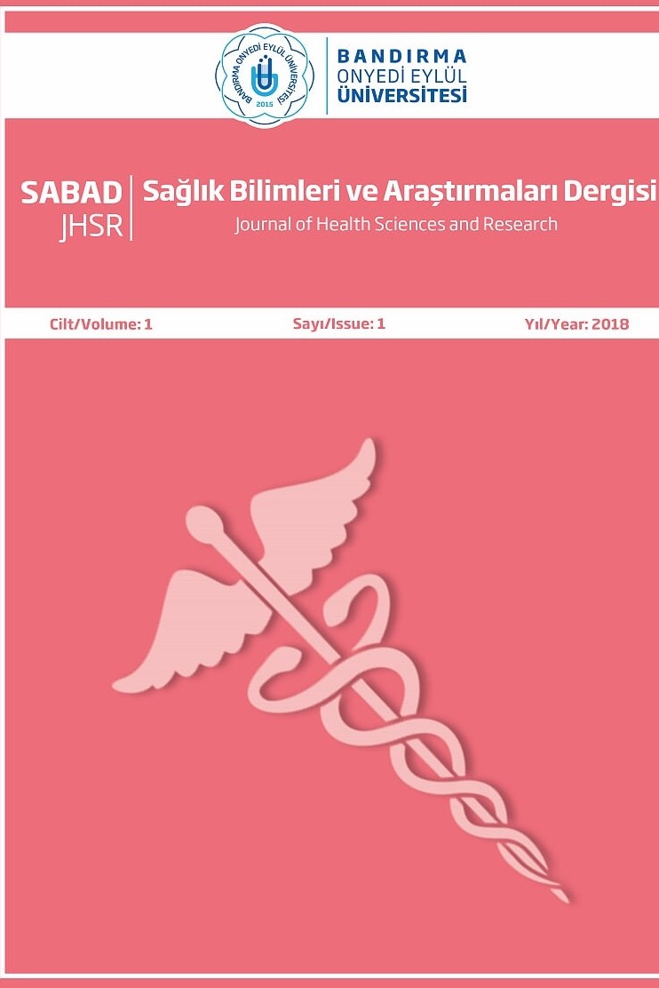 Bandırma Onyedi Eylül Üniversitesi Sağlık Bilimleri ve Araştırmaları Dergisi-Cover